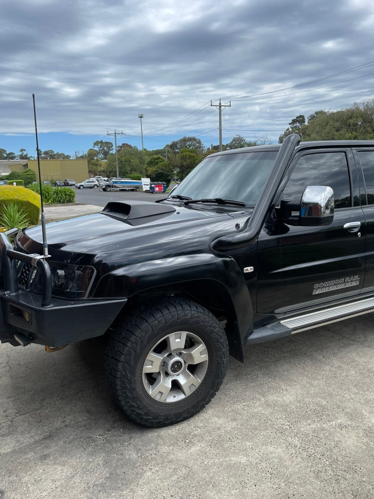 Nissan GU Patrol 4" Passenger Side Mid Entry Stainless Snorkel to suit series 4