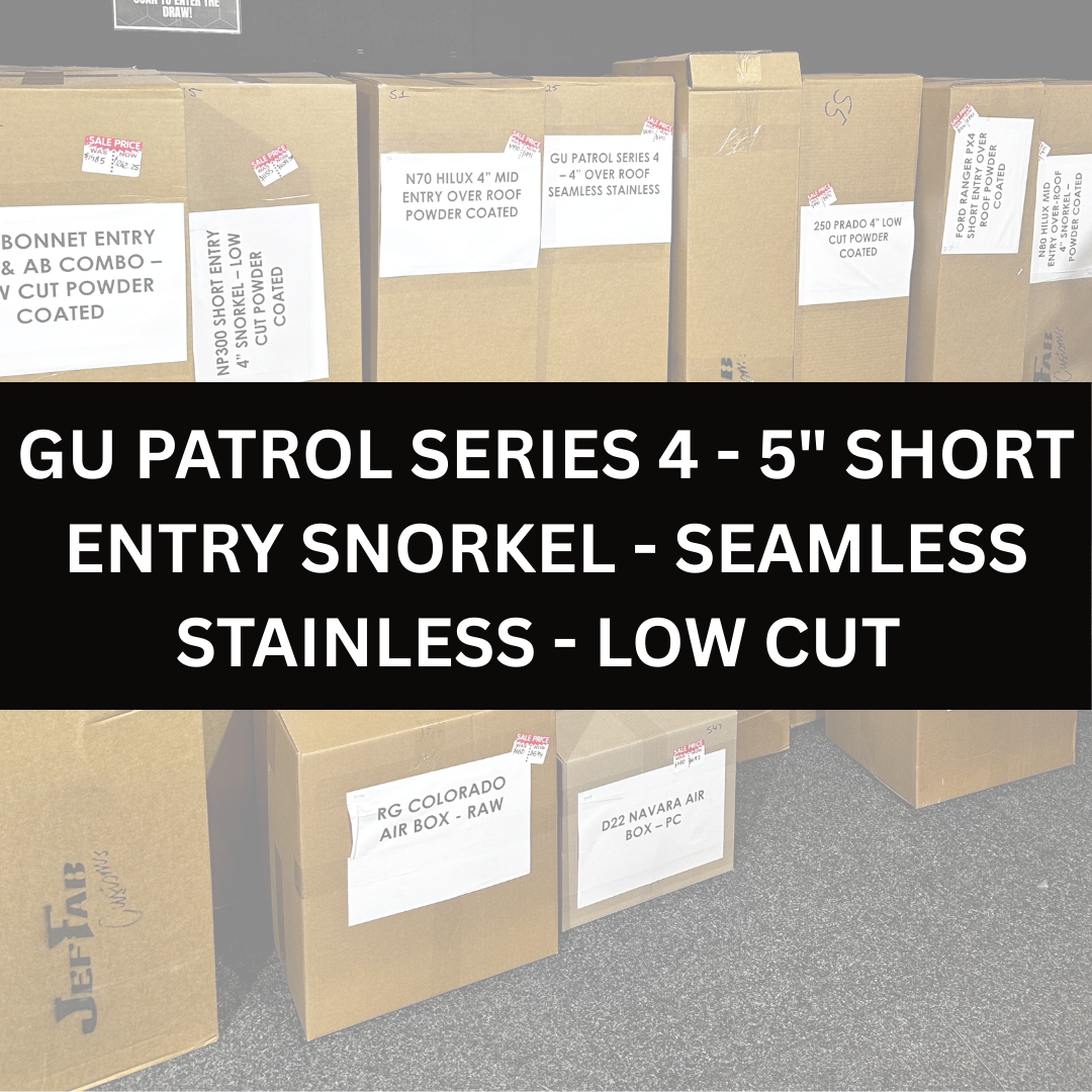 IN STOCK - GU PATROL SERIES 4 - 5" SHORT ENTRY SNORKEL -SEAMLESS STAINLESS