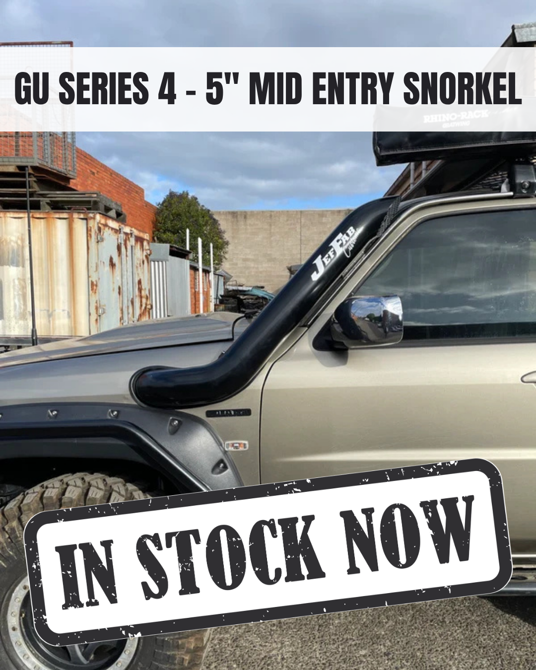 IN STOCK - SERIES 4 GU PATROL - 5" MID ENTRY (PASSENGER SIDE) SNORKEL - LOW-CUT - SEAMLESS SATIN BLACK
