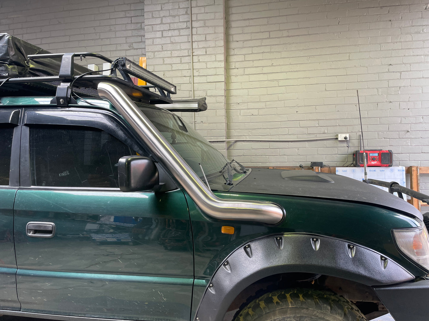 90 Series Toyota Prado Mid-Entry Stainless Snorkel