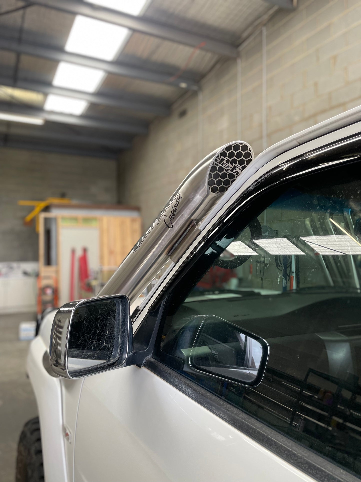 Nissan GU Patrol 4" Passenger Side Mid Entry Stainless Snorkel to suit series 4