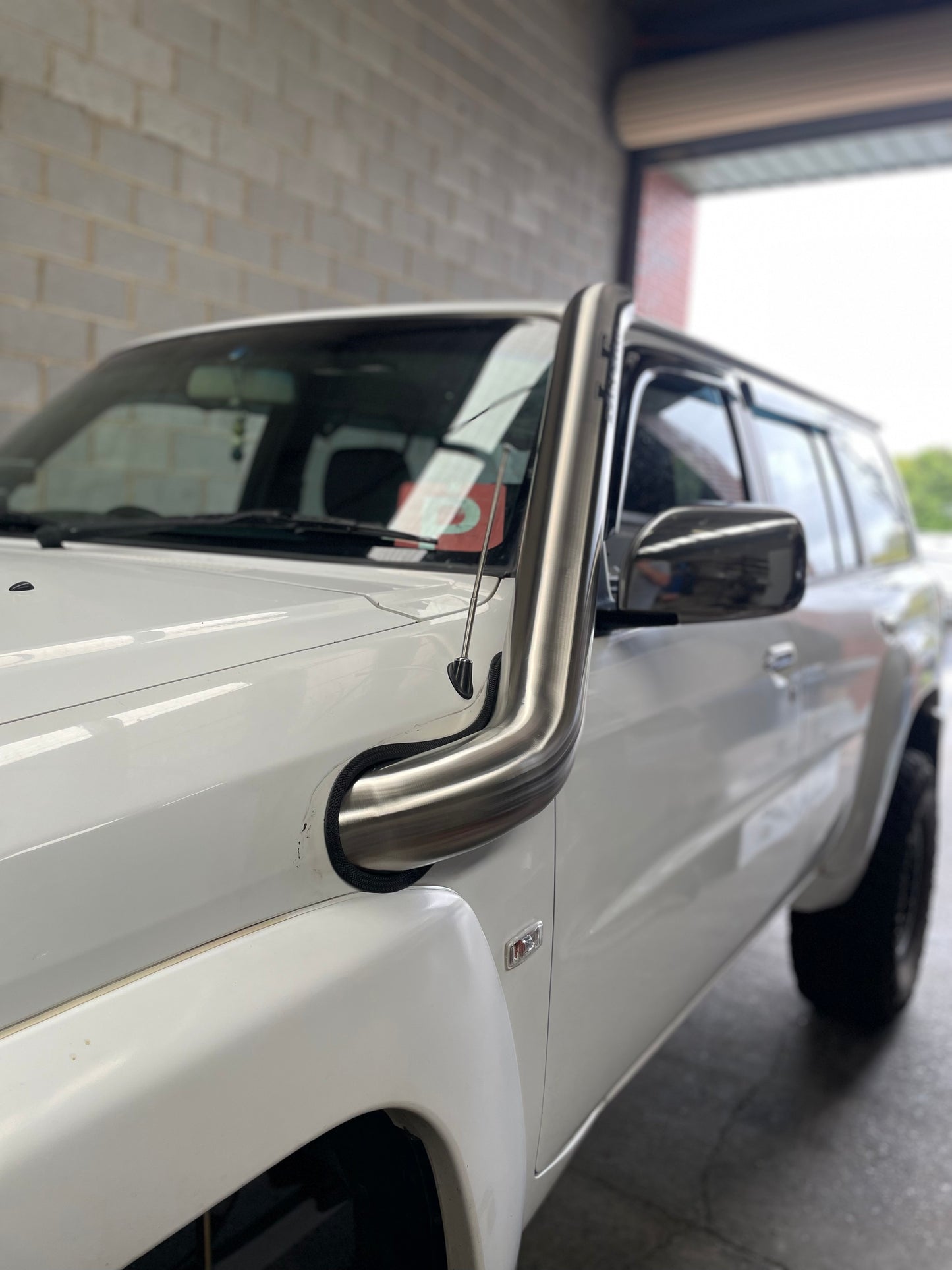 Nissan GU Patrol 4" Passenger Side Mid Entry Stainless Snorkel to suit series 4
