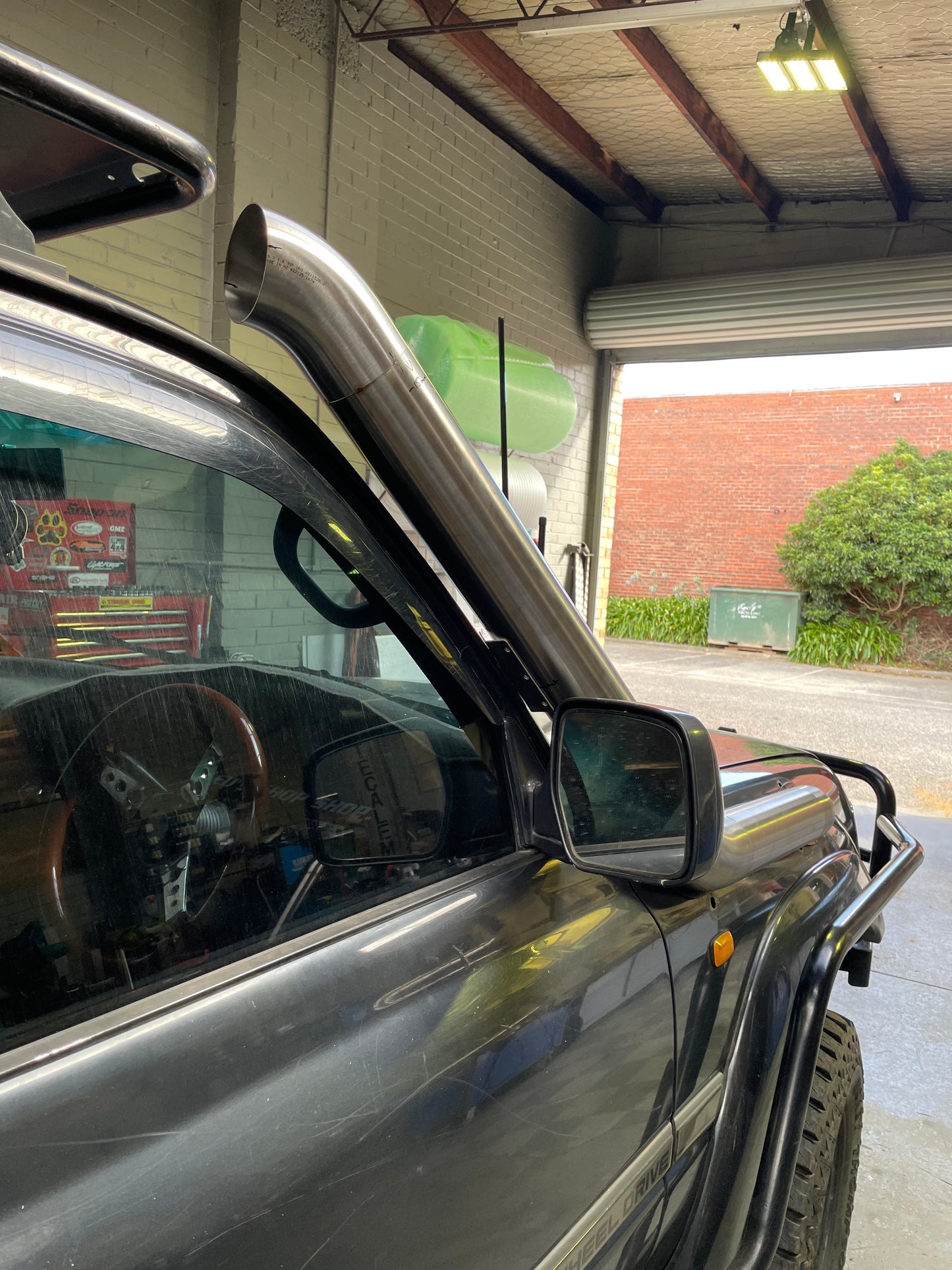80 Series Toyota Landcruiser Over-Roof 4" Long-Entry Stainless Snorkel