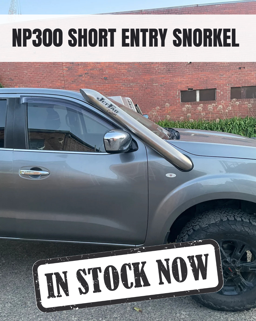 IN STOCK - NP300 NAVARA 4" SHORT ENTRY SNORKEL - LOW-CUT - SEAMLESS - SATIN BLACK