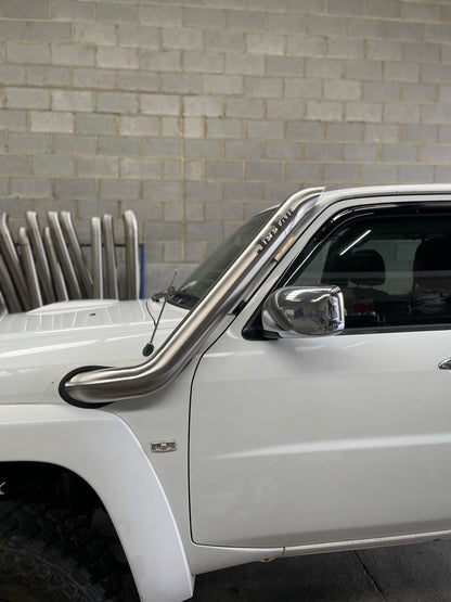 Nissan GU Patrol  4" Passenger Side Mid Entry Stainless Snorkel to suit series 4