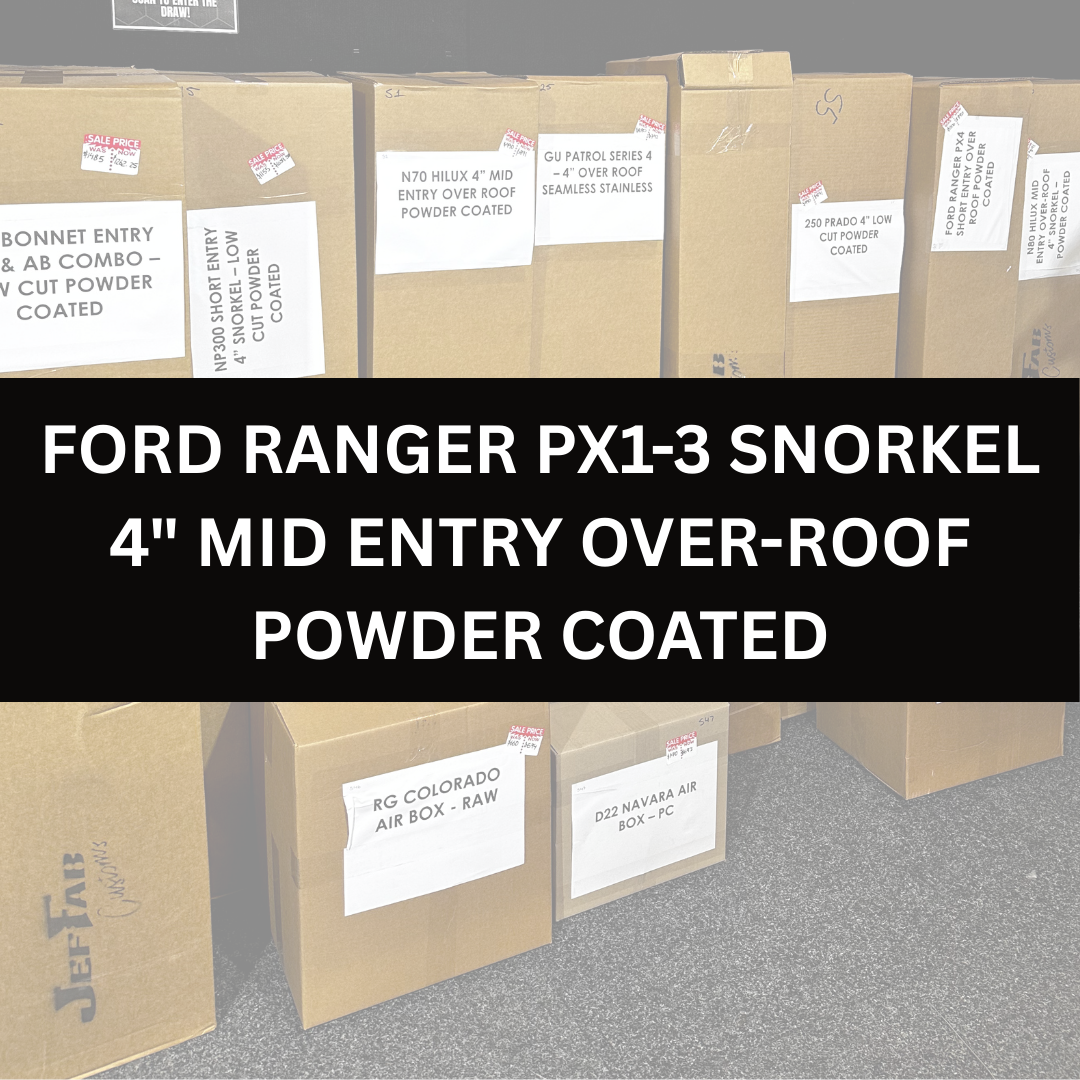 IN STOCK - FORD RANGER PX1-3 - 4" MID ENTRY SNORKEL - OVER ROOF - SEAMLESS POWDER COATED SATIN BLACK